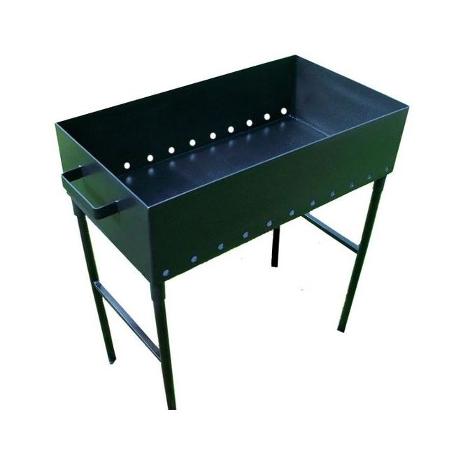 Мангал 500*300*650 без поддува с ручками на 9 шампуров